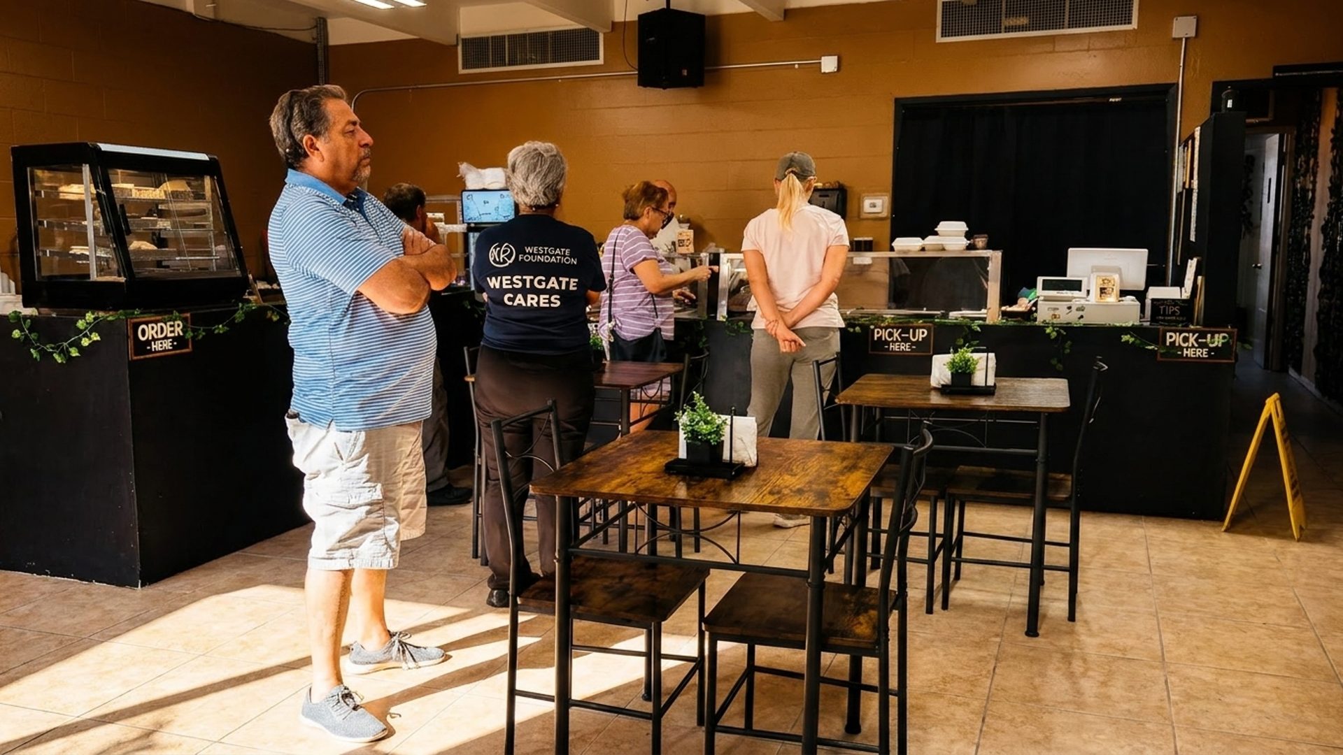 A market and a café, under one roof