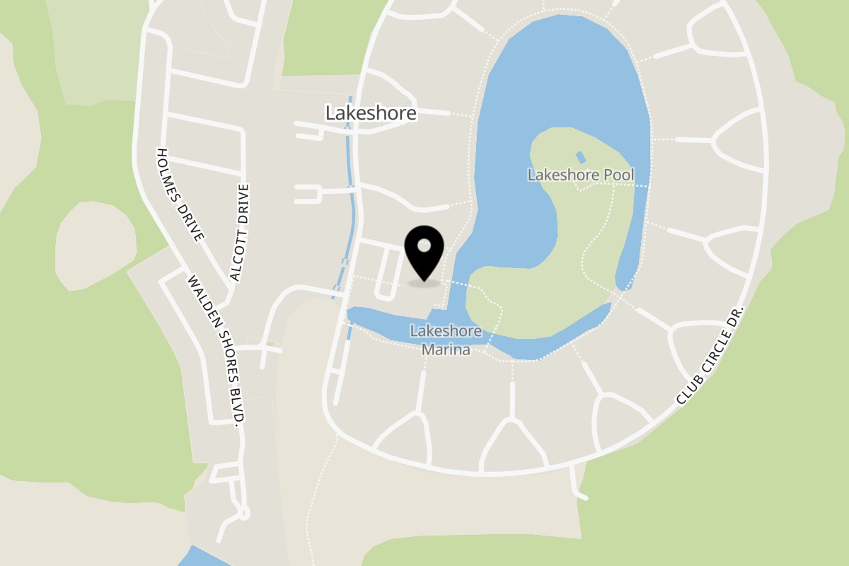 Map showing the location of LA ISLA MARKET & CAFE on 500 Club Cir j in Lakeshore